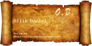 Ollik Dániel névjegykártya